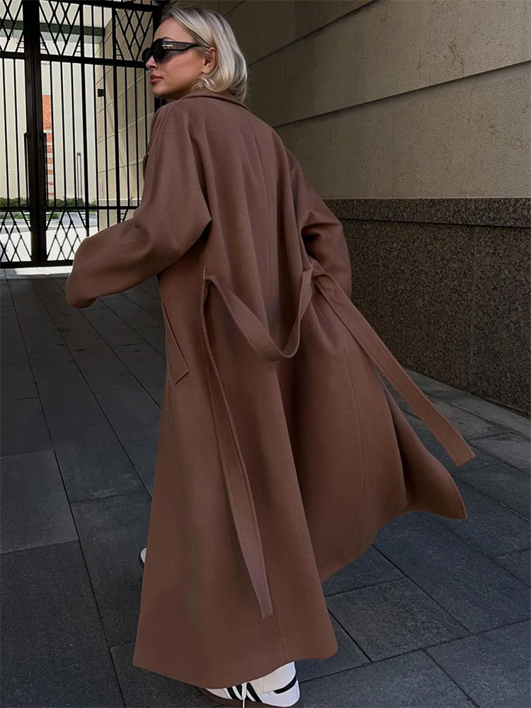 Tossy Winter Lapel Ladies Overcoat Coat Fashion Loose Elegant Pocket Patchwork Slim Long Sleeve High Street Female Outwear 2023