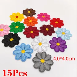 Floral Butterfly Embroidery Patch Set - Decorative Appliques (15pcs Flowers)