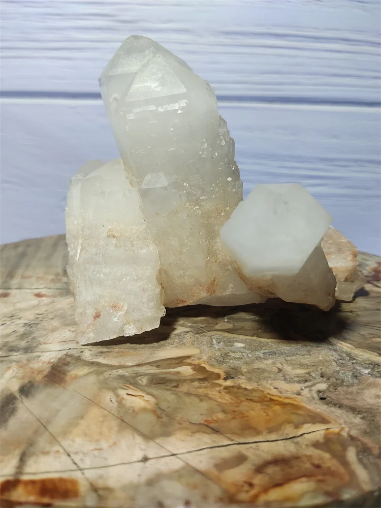 

399g Natural Transparent White Quartz Crystal Cluster Specimen Healing Energy Stone Home Office Minerales Gift