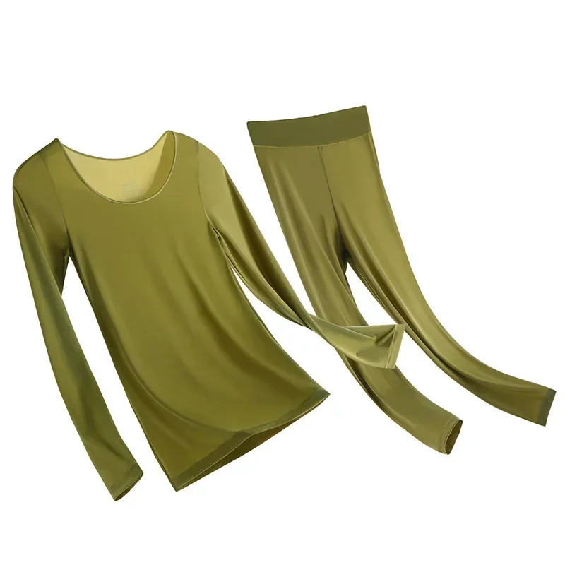 Ultra Thin Seamless Thermal Underwear Set Women Winter Warm Bottoming Tops Long Johns Highly Elastic Thermal Skin L-XL 2Pieces thermal underwear sets