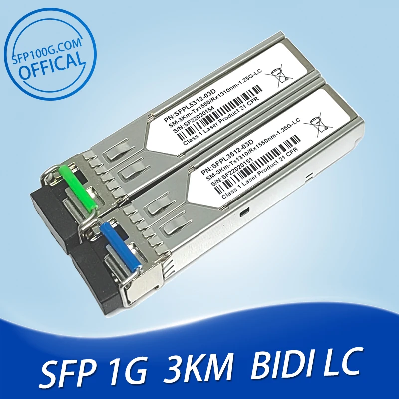 1Gb LC SFP Module Single Bidi Fiber Optical Transceiver Gigabit 3-80km Compatible with Arista/Extreme/Mikrotik/Cisco Wwitch optical module sfp ge lh80 sm1550 d 1 25g 80km optical transceiver