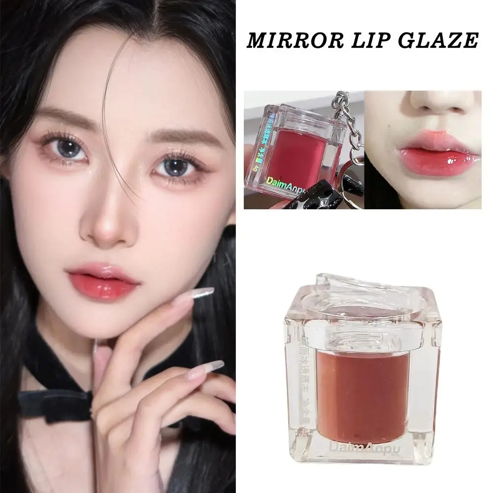 

Red Mirror Ice Lip Gloss Mirror Water Lip Glaze Transparent Waterproof Peach Oil Lip Lipstick Makeup Lip Nude Glass Jelly I0Z2