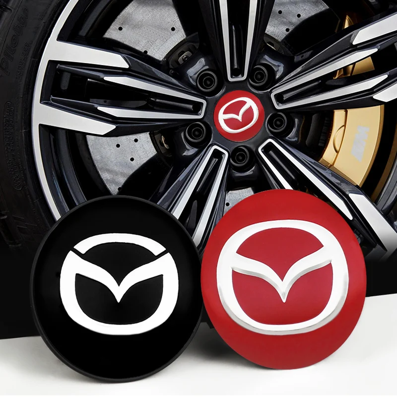 4pcs 60mm Car Wheel Center Cover Hub Cap Auto Decoration Accessories For Mazda 2 3 5 6 323 626 CX3 CX5 CX7 MX5 RX8 Atenza Axela wheel hub covers wheel hub caps