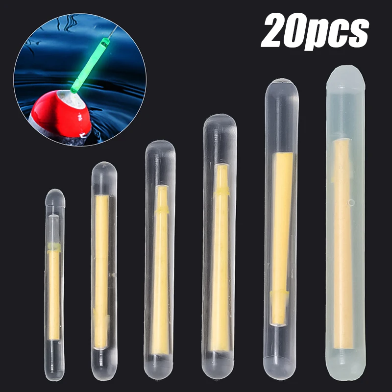 

20PCS/lot 2.2-4.5mm Light Night Fishing Float Rod Lights Dark Glow Stick Fishing Accessories Fluorescent Light Outdoor Fishing