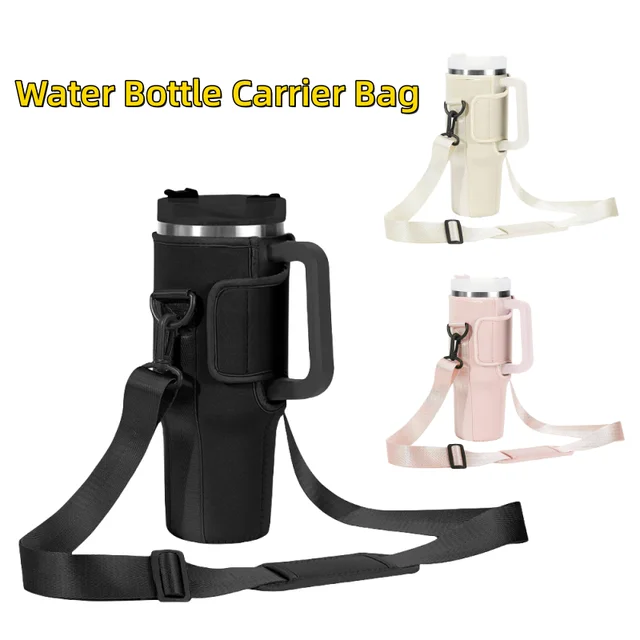  Nuovoware Water Bottle Carrier Bag Fits Stanley Quencher H2.0,  40OZ Bottle Pouch Holder with Adjustable Shoulder Strap, Neoprene Water  Bottle Holder for Hiking Travelling Camping, Light Pink : Sports & Outdoors