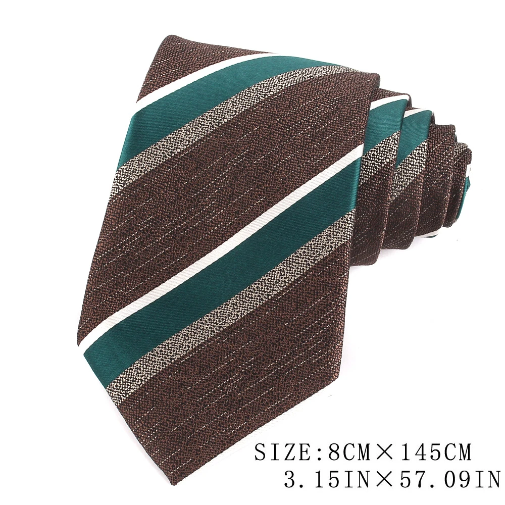 Men's Stripe Ties Wedding Necktie For Groomsmen Mens Neck Tie For Wedding Fashion Coffee Ties Men Women Good Gifts Gravatas