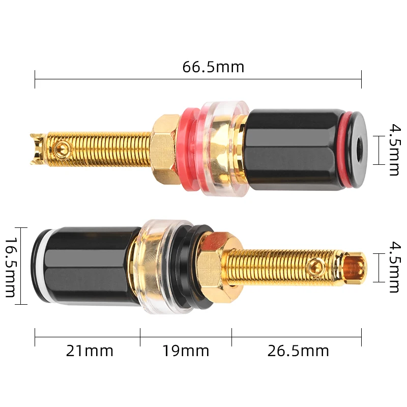 Fidelidade Cobre Puro Encadernação Pós Banhado a Ouro Fibra Carbono Amplificador Decodificação Terminal Banana Plug Jack Áudio Acessório Peças de Alta - Imagem 4
