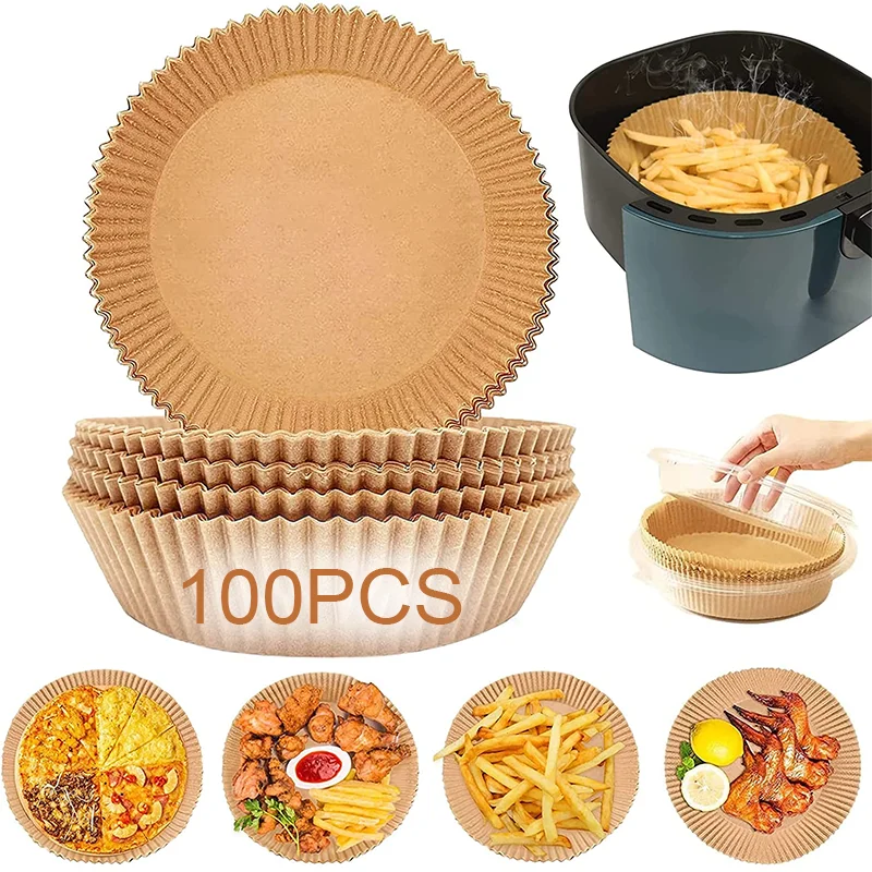 50100pcsAirFryerPaperTrays2016CMBakingPaperBasketsAirfryer
