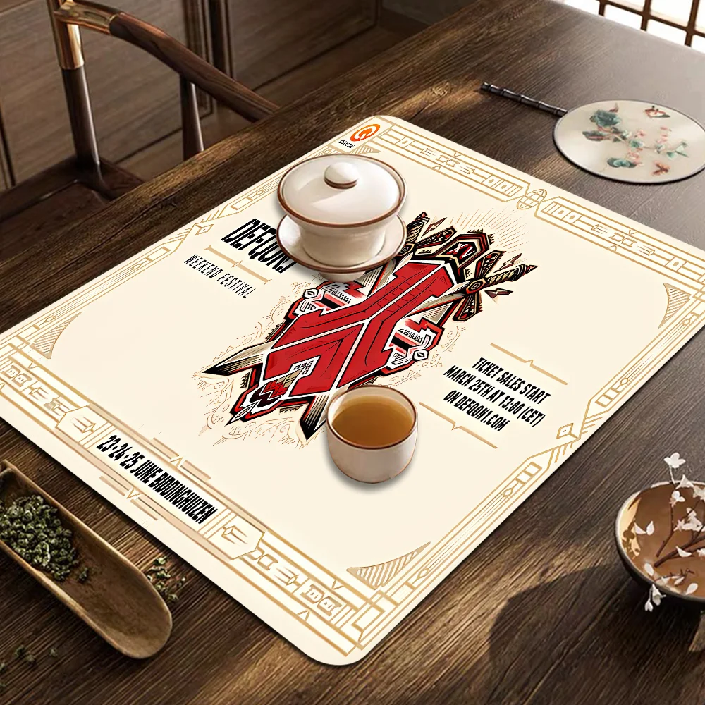 Modern Fashion Defqon1 Music Kitchen Draining Mat Tableware Pad Coffee Dish Drying Mat Placemat Bathroom Kitchen Drain Pad 5