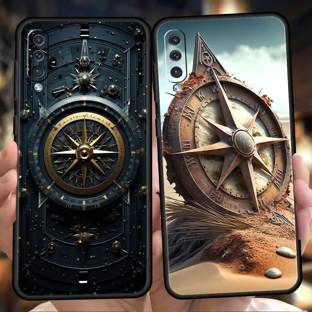 Kompass Telefon hülle für Samsung Galaxy A24 A13 A53 A73 A33 A22 A12 A02 A03 A05 A70 A50 A10 A20 5g Silikon hülle Shell Capas Taschen