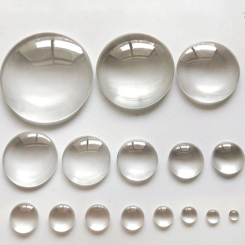 1 Packung runde, flache Glascabochons 4/6/12/20/25/30/50/100 mm, transparente, klare Kristall-Cabochons, Cameo für DIY-Schmuckherstellung