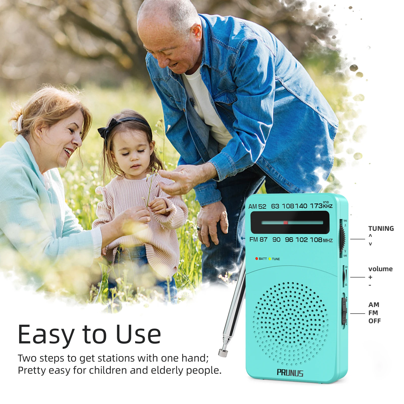 Portable Radio J-166 AM/FM 2-Band Mini Transistor FM Receiver AA Battery For Running Walking