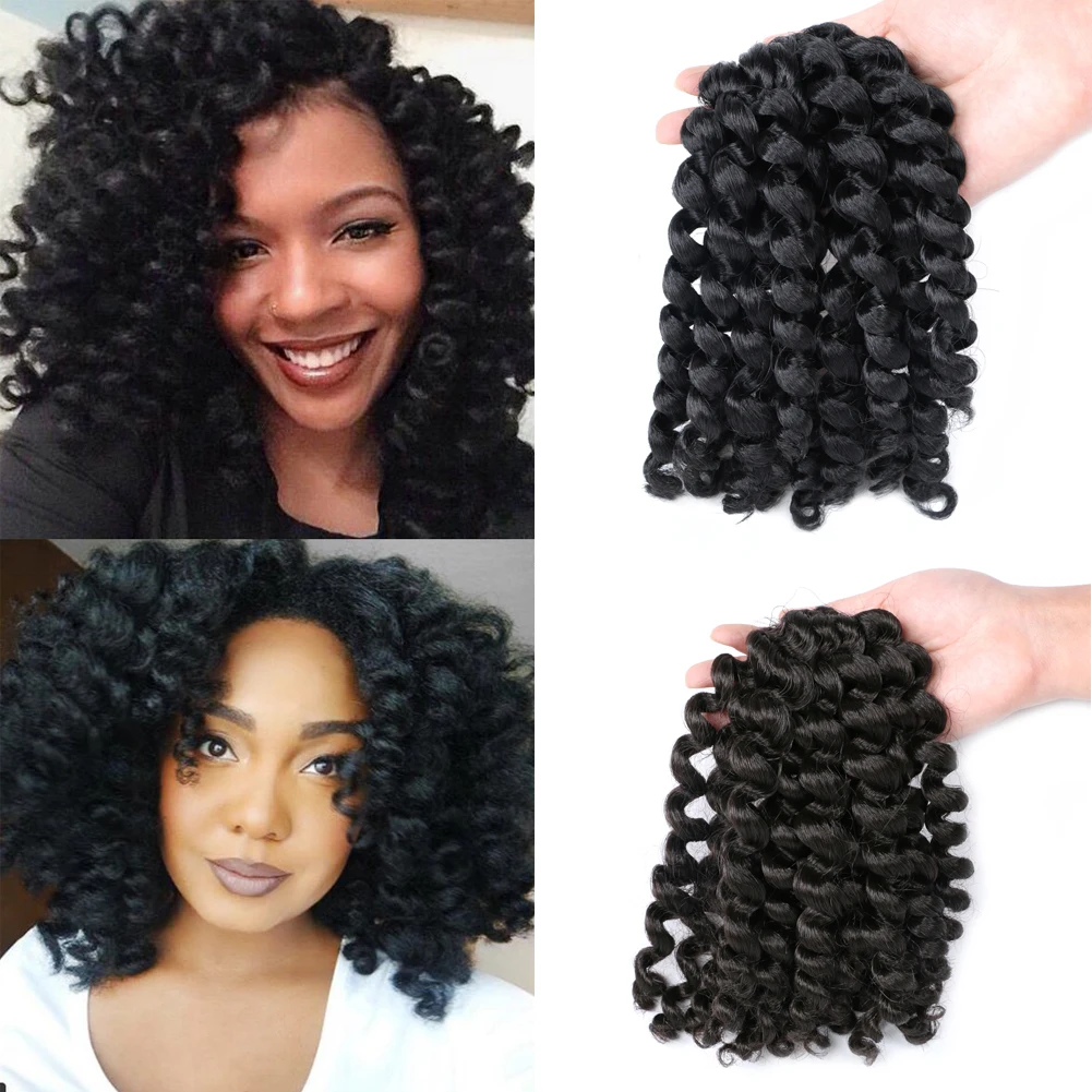 

10 inch Wand Curly Braids Jamaican Bounce African Crochet Braiding Hair Twist Synthetic Hair Extension 20 Strands/pack