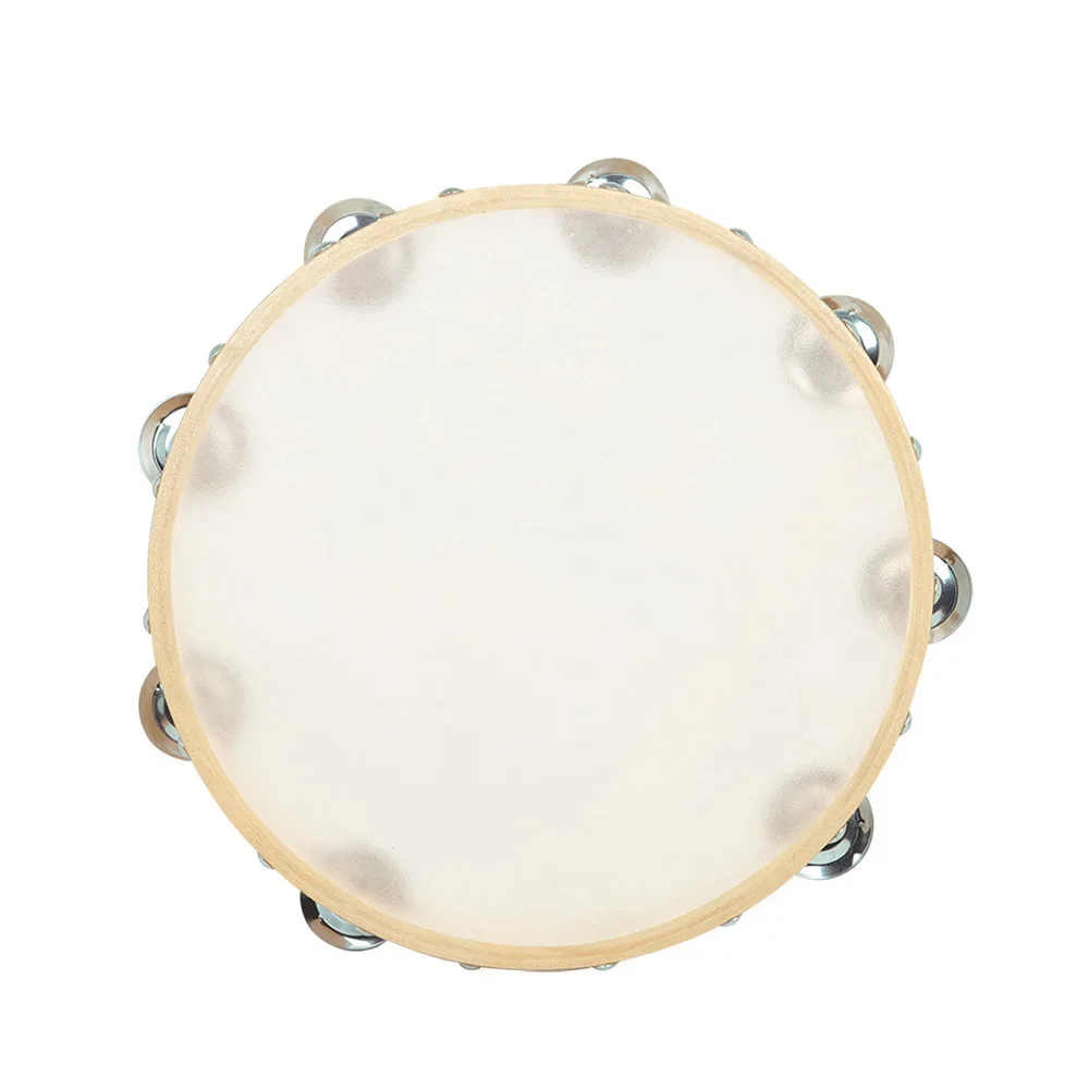 Tambourine Toys 6+8+10 Inch Hand Held Drum Bell Solid Wood Sheepskin Percussion Musical Instrument KTV Kids Games