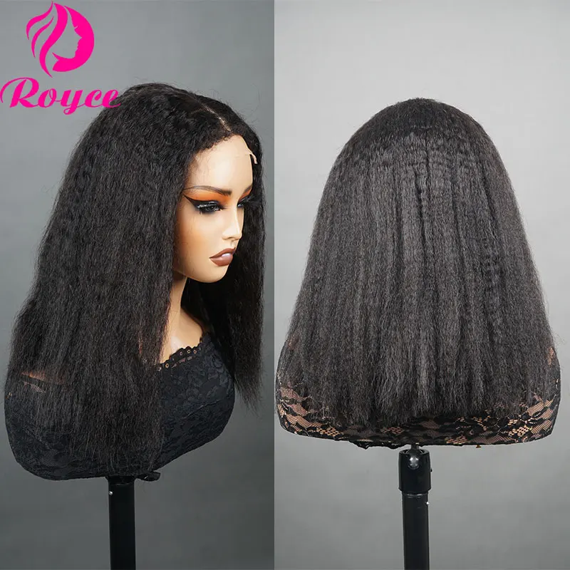 4x6 5x7 Short Lace Glueless Bob Wig 16 Inch Kinky Straight Edges Wigs Human Hair Yaki Bob Lace Closure Wig Pre Cut