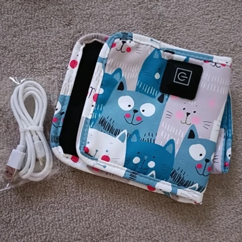 Travel Stroller Insulated Bag USB Milk Water Warmer Nursing Bottle Heater, Portable Bottle Feeding Warmer, Christmas, Hallowee