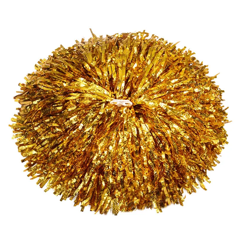2Pc 30cm Cheerleading Pom Pons Handed Ball-flower Practical Bright Color Glitter for Basketball Sports Dance Cheerleader