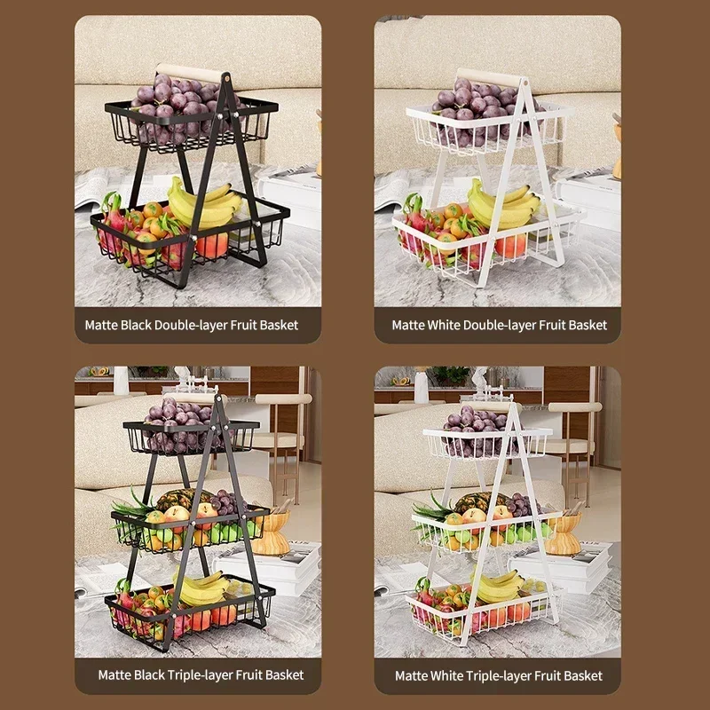 Three-tier Shelves Creative Two Layer Hollow Grids Fruit Baskets Home Livingroom Dried Fruit Snack Storage Rack Removable Holder