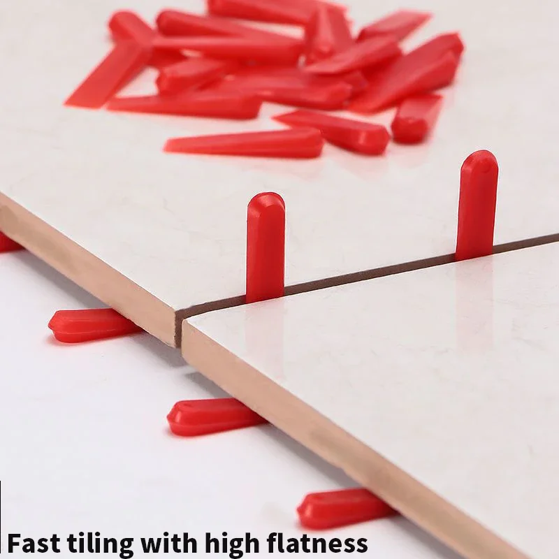 Ceramic Tile Leveling System Red Yellow Plastic Wedges Wall Floor Wedges Pliers Alignment 100pcs