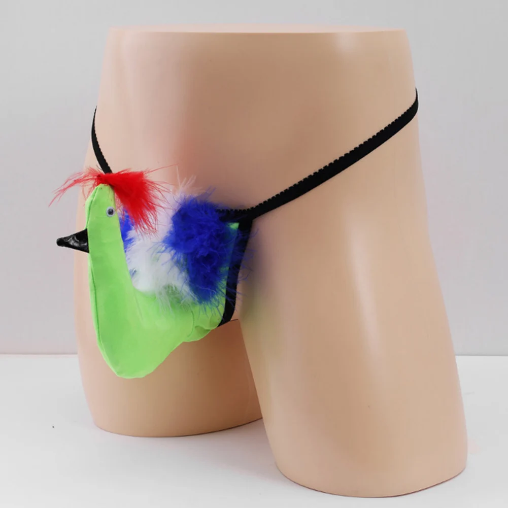 

Men Sexy Creative Cartoon Bird Thong Briefs Feather Breathable T-back Underpants Gay Sissy Underwear Temptation Lingerie