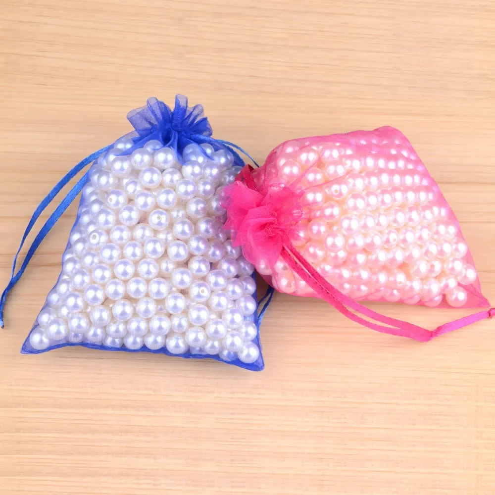 100pcs/lot Wholesale Organza Bags 5*7 Drawable Wedding Packaging Gift Bag Party Jewelry Bags Pouches