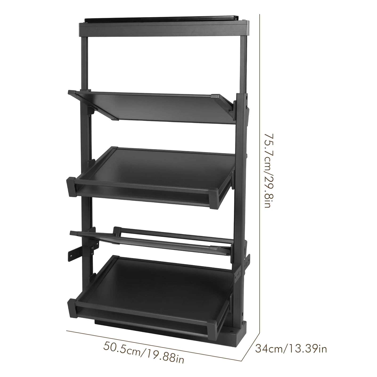 4 Tier Pull-Out Vertical Shelf Organizer Adjustable Height Retractable Shoe Rack Organizer for Small Bedroom Closet