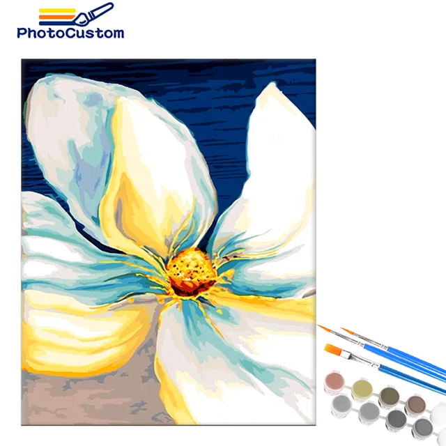 PhotoCustom Paint By Numbers Flowers Hand Painted Painting DIY Pictures By  Number Kits Drawing On Canvas Home Decor - AliExpress