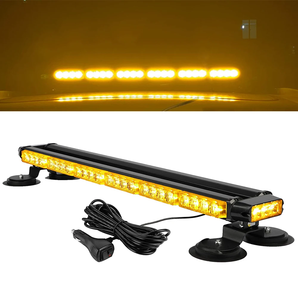 Xprite 40-LED Amber Beacon Strobe Light - Magnetic/Roof Mount - IP65, 12V-24V