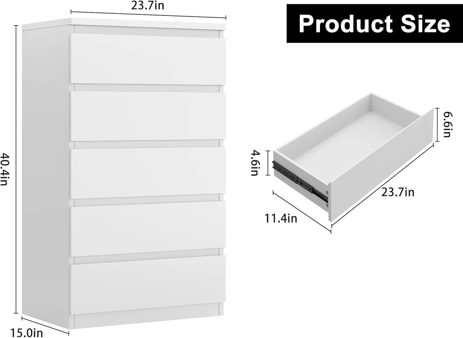 Simply modern chest dimensions detail