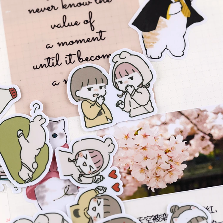 40pcs Sweet Couple 4 Cute Kawaii Self-made Fashion Girl Scrapbooking Stickers /Decorative Sticker /DIY Craft Photo Albums