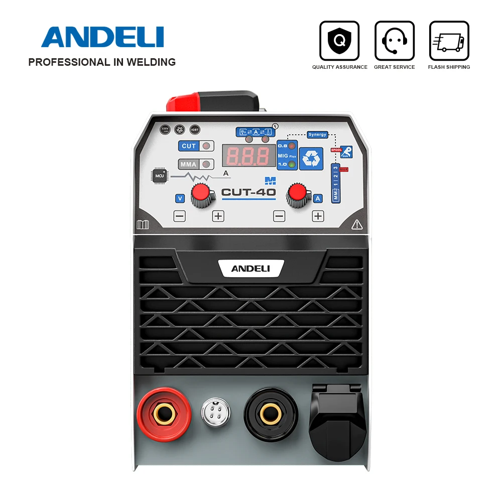 ANDELI Semi-Automatic MIG Welding Machine MCUT-50/40 220V MIG/MAG/CUT/MMA/Flux Welding 4 in 1MIG Welder Plasma Cutting Machine