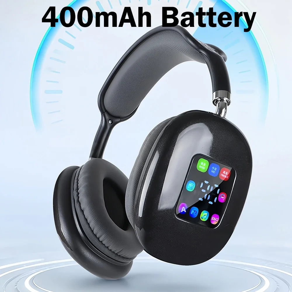 Casque audio sans fil KEBIDUMEI Bluetooth 5.3 avec écran couleur, réduction de bruit active, stéréo Hi-Fi, radio FM et prise auxiliaire 3,5 mm._voghion.com