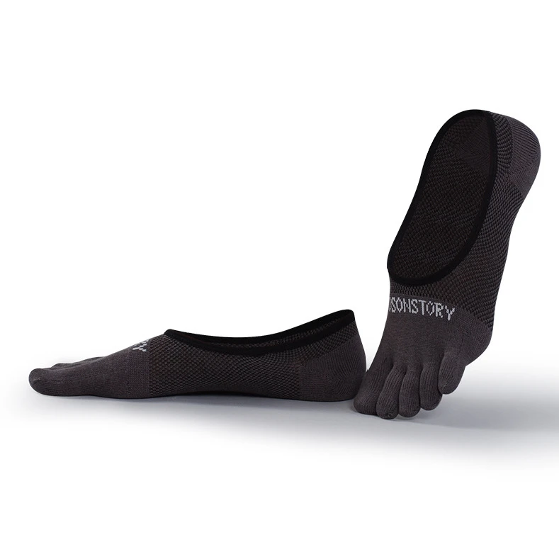 1 Paar Sommer-Herrensocken mit fünf Zehen, atmungsaktives Mesh, feuchtigkeitsableitend, weiche Baumwolle, für Laufsport, flache Bootssocken – Detail 1