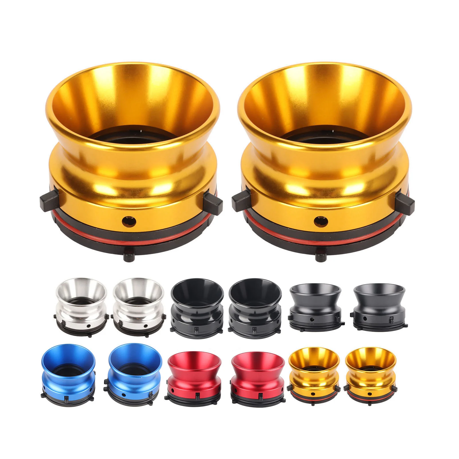 Adattatori Hub NAB Per Registratori A Bobina - Compatibili Con Studer, ReVox, Akai, Teac, Diametro 10 Pollici, In Lega Alluminio Lucido Oro/bianco