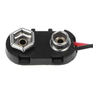 PP3 9V Clip Connector I Type Tinned Wire Leads 150mm Black Red Dropship