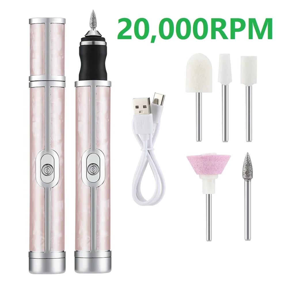 20,000RPM Nail Drill Machine Rechargeable Nail File Nails Accessories Nail Polish Sander Grinding Nail Professional Manicure Set