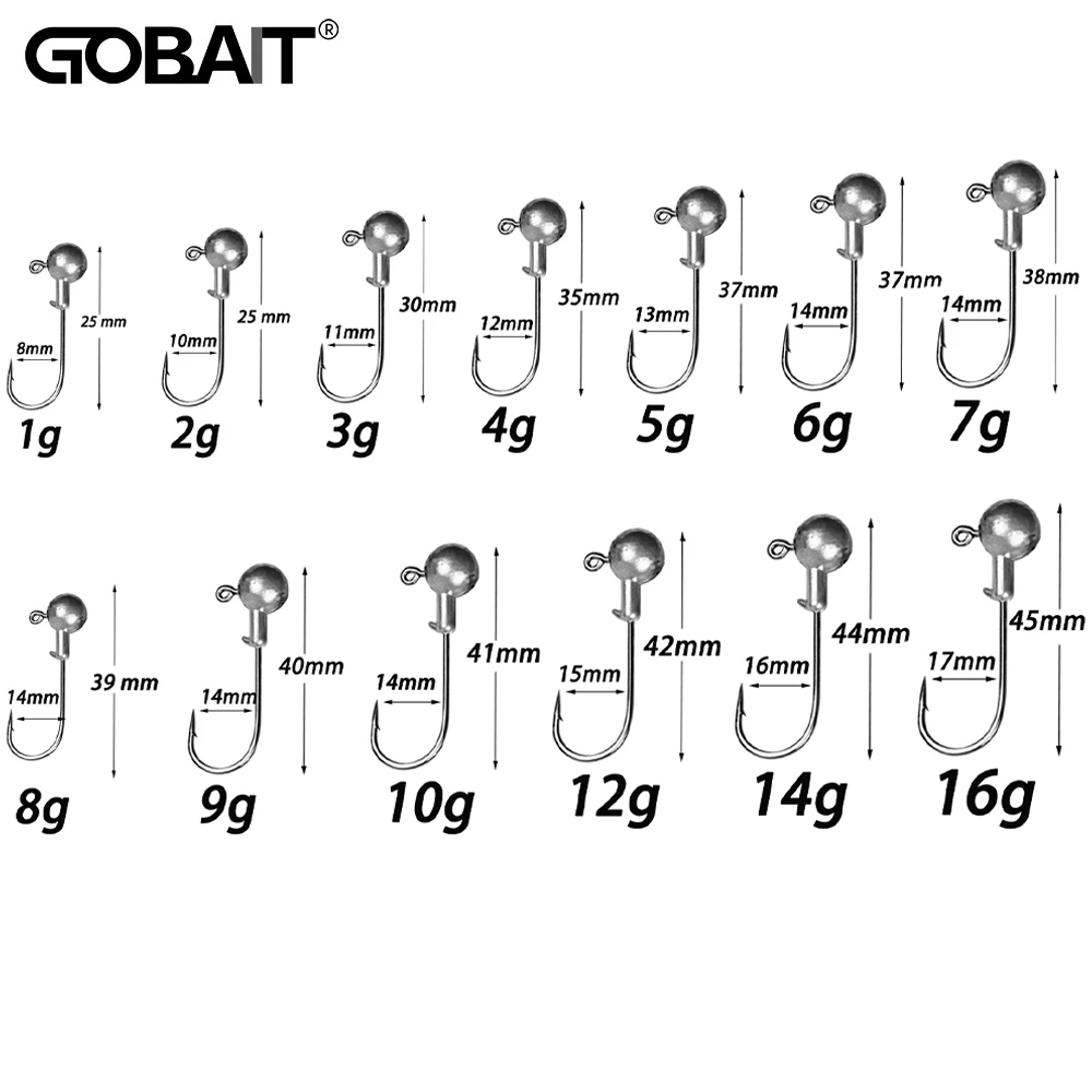 

Jig Head Hook 1g 2g 3g 4g 5g 6g 7g 8g 9g 10g 12g 14g 16g Jighead Fish Hooks for Soft Lure Pesca Cranks Bass Rig Tackle Fishhook