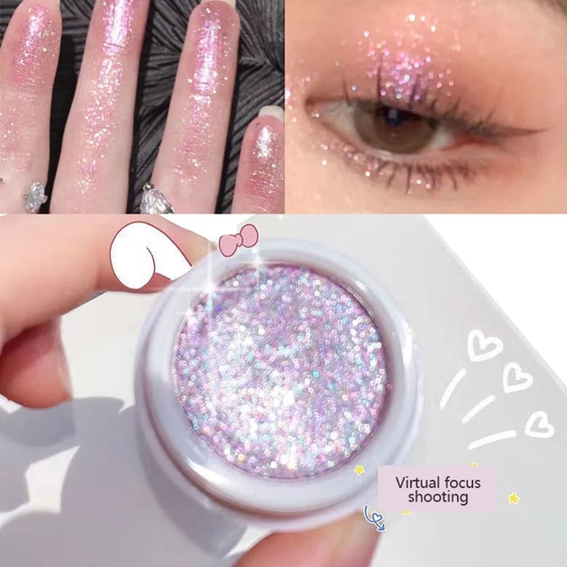 Super Shining Eyeshadow Beautiful Glitter Purple Eyeshadow Long Lasting Eye Brightening Makeup Pearlescent Shimmer Eye Shadow