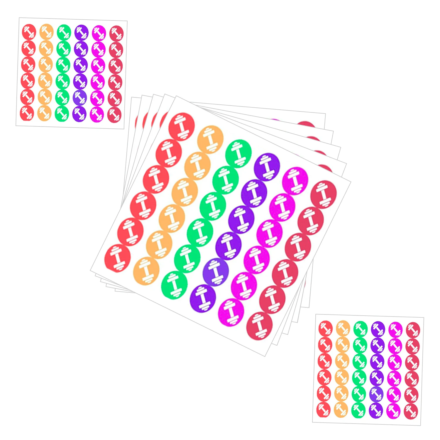

0.5inch Colorful Weight Lifting Dumbbell Exercise Planner Stickers Fitness Reminder Labels for Health Journal Calendar 500pcs