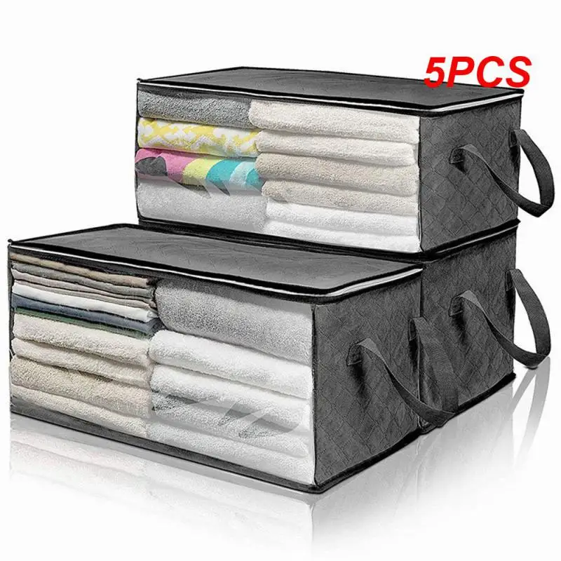 

5PCS Large Storage Bag Large Capacity Simple Strong And Durable Pillow Core Storage Bedding Storage Travel Storage
