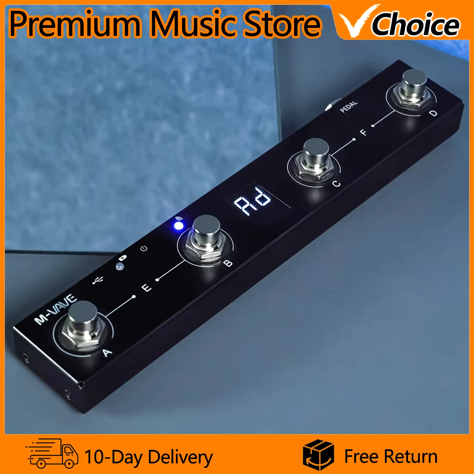M-VAVE Chocolate MIDI Controller BT Rechargeable 4 Buttons MIDI Controller Pedal APP Control with Wireless Transmission System