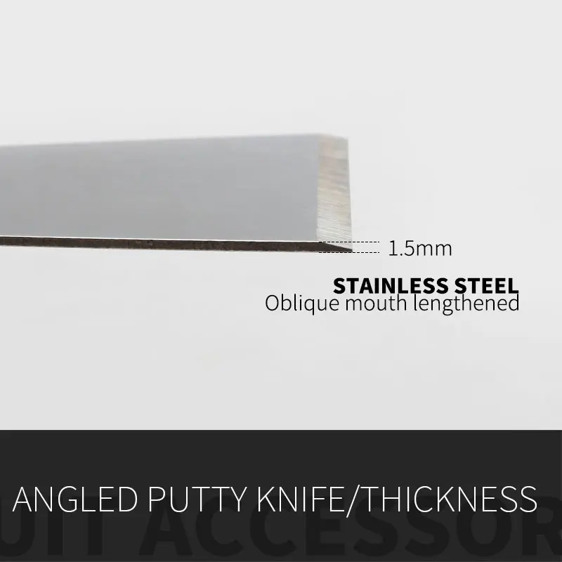 High Quality 1Pcs Stainless Steel Oblique Blade Scraper 250mm Length Putty Knife with Plastic Handle 4