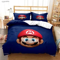 Ensembles de literie toutes saisons Mario Cartoon Game, housse de couette et taies d'oreiller, mignon, doux, simple, double, reine, roi, athlon 1