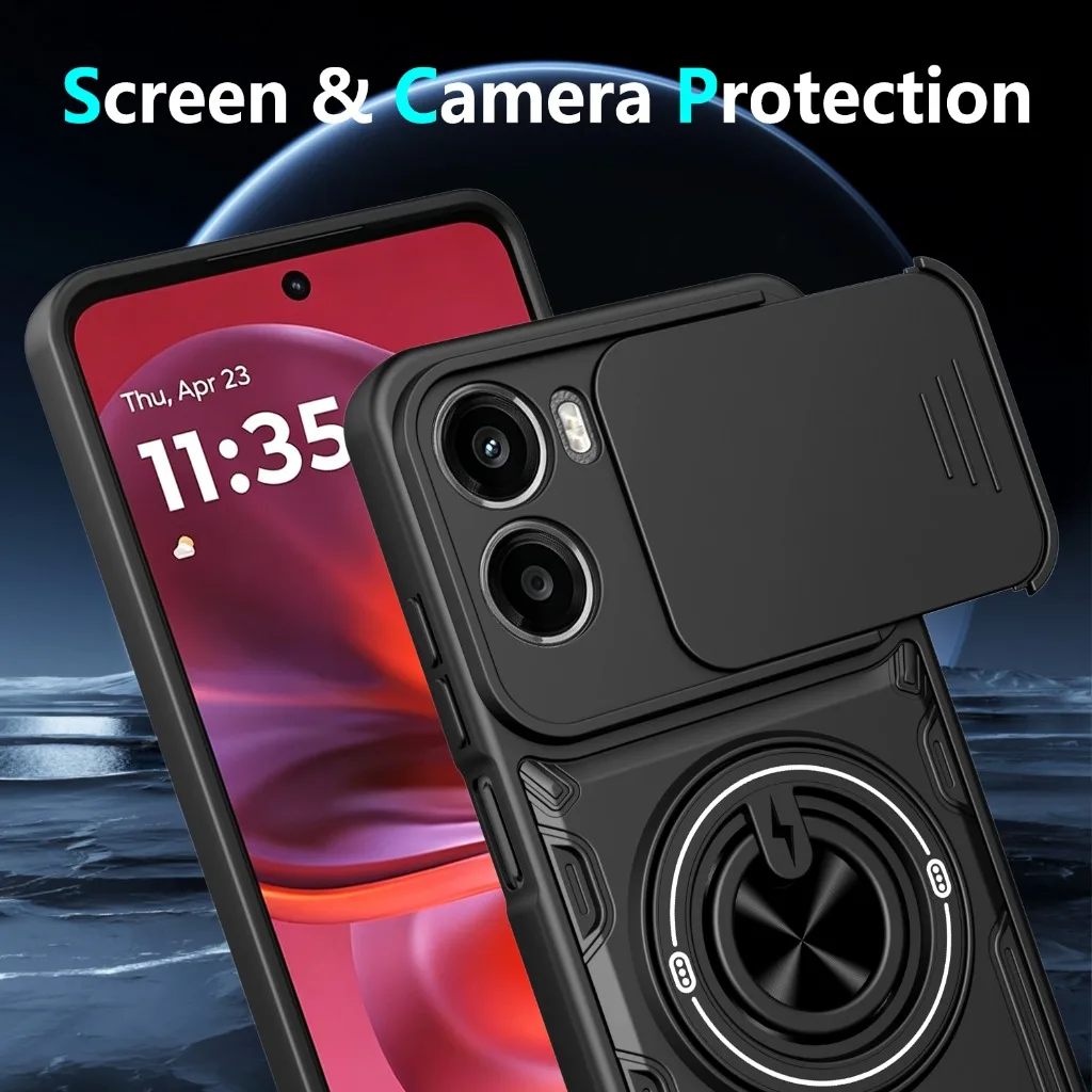 360° Ring Holder Phone Case with Slide Camera Protector