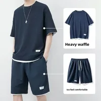 Casual Short Sleeve Sportswear Set for Men Summer Large Size Teenagers T-Shirt And Shorts Combo Comfortable Breathable Men's Out