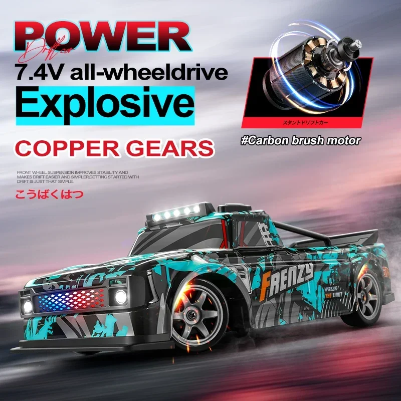 2.4G 1/16 Rc Drift Car 4Wd High Speed Racing Remote Control Vehicles with Lights Controller Racing Game Toys for Boys Kids Gifts 3