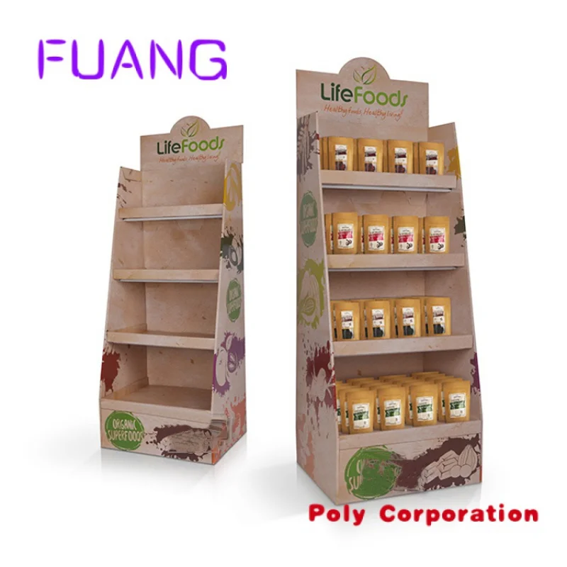 Custom  Advertising Pop Up Corrugated Carton Display Rack For Potato Chips Snacks Custom Retail Pos Cardboard Floor Display Stan custom shenzhen retail stackable free standing grocery store t shirt template christmas tree floor corrugated cardboard display