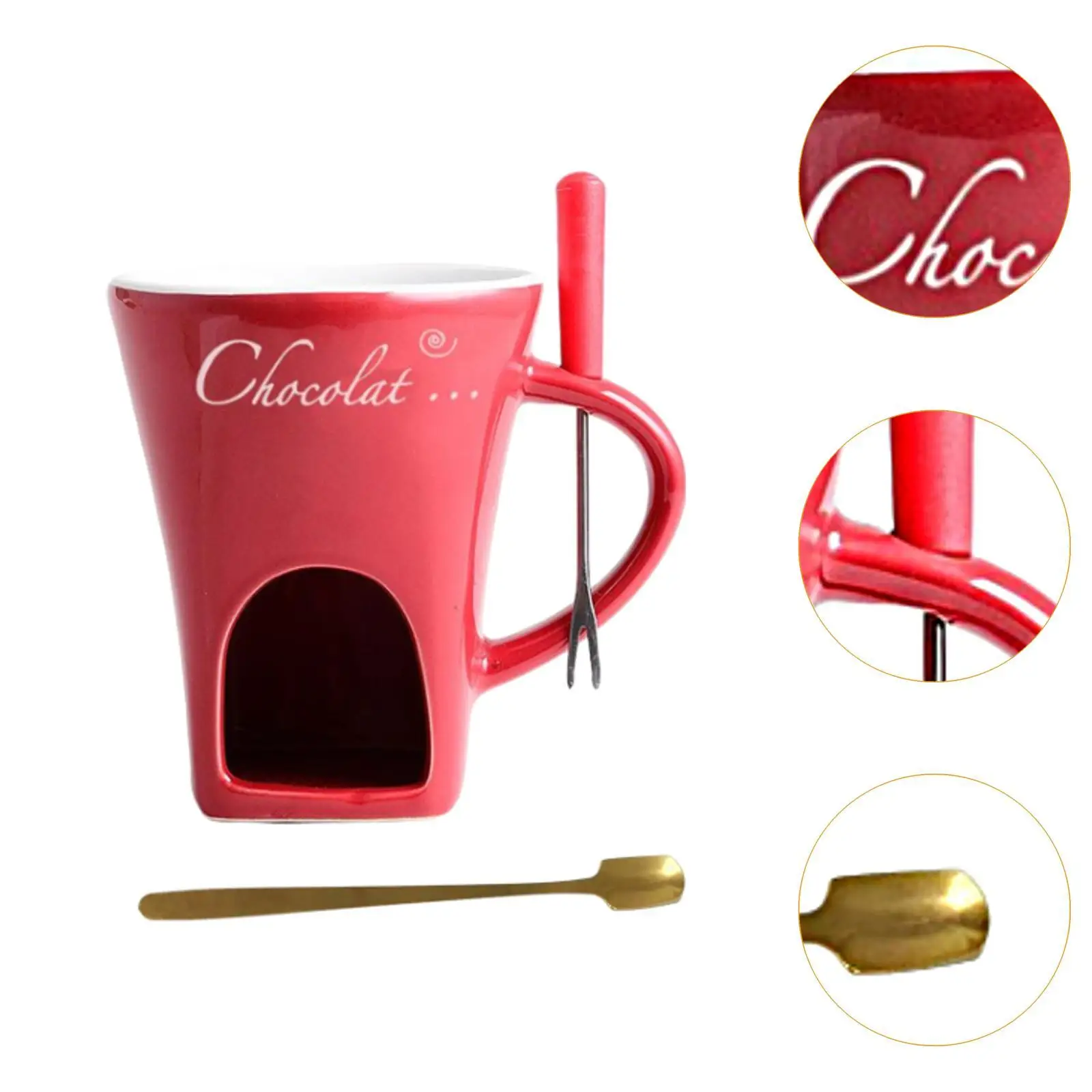Chocolate Fondue Pot Ceramic Fondue Mug Cheese Butter Warmer Hot Pot Chocolate Cheese Melting Kitchen Appliances