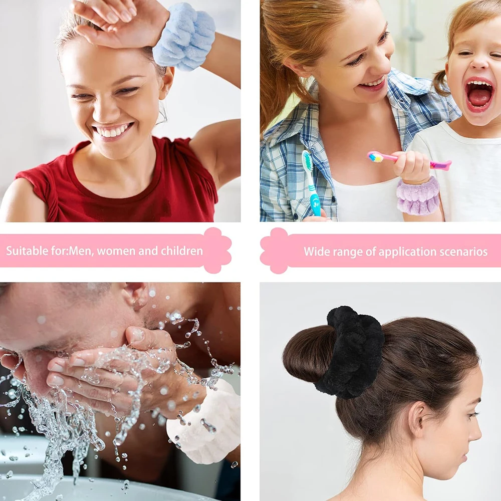 2 Pcs Microfiber Washing Wristbands For Women's Face Washing