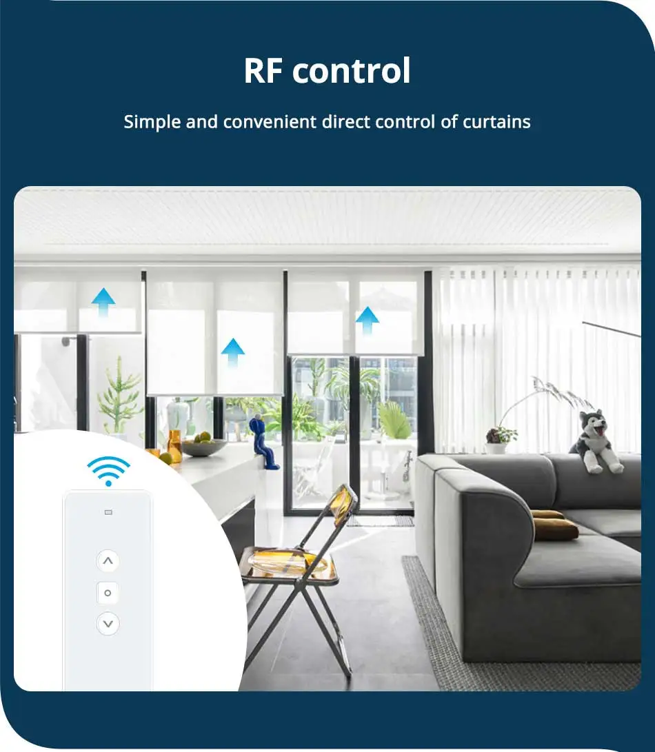 Zigbee Roller Shade Blinds Motor Built-in Battery Work with Tuya Smartthings App